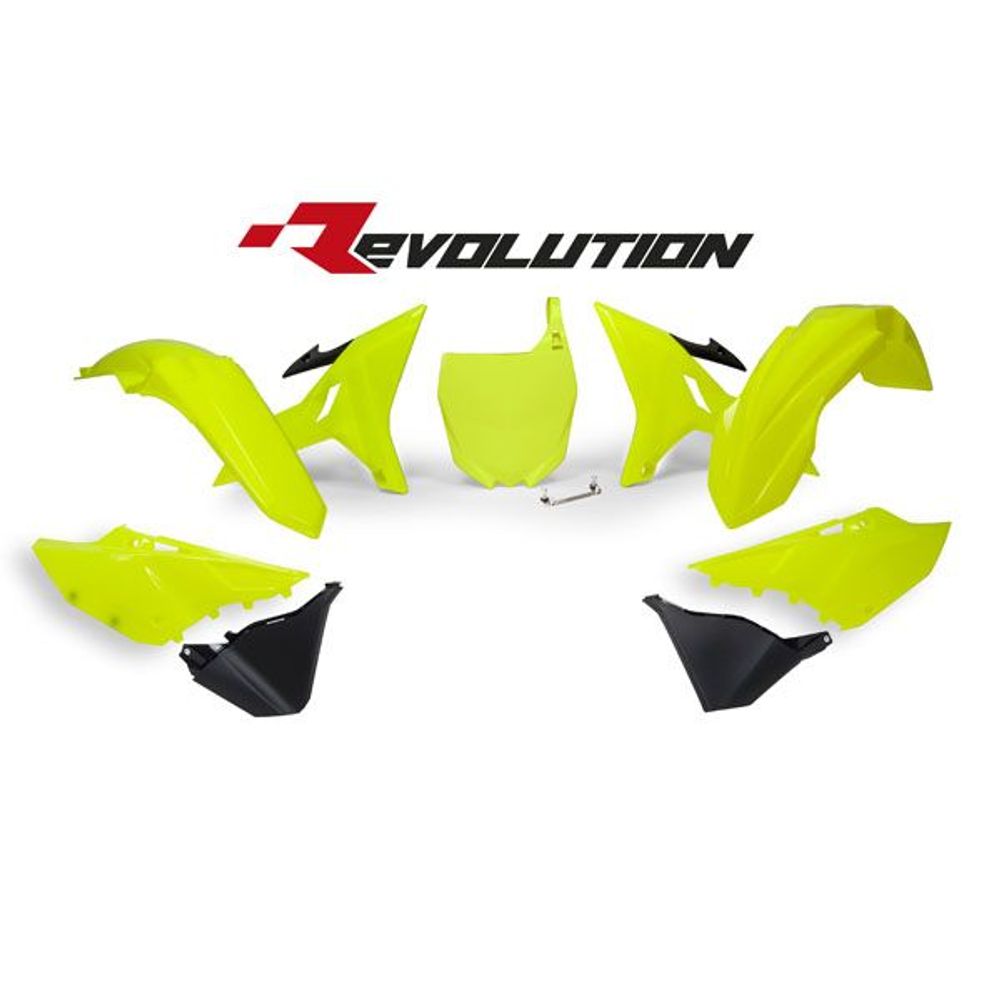 Replacement Plastics Kit 6 Pcs Includes Fende Neon Yello - Grafite Offroad
