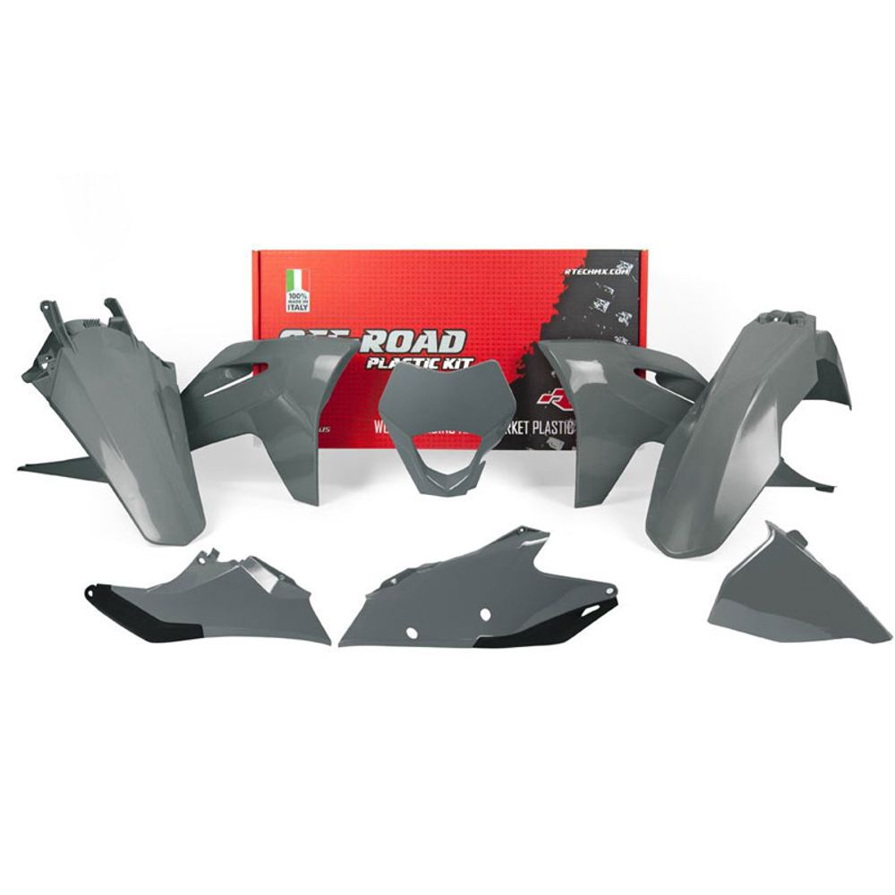 Plastic Kit 6 Pcs with Front Headlight Plasticgas Gas Ec/ec-f Quantum Grey - Grafite Offroad