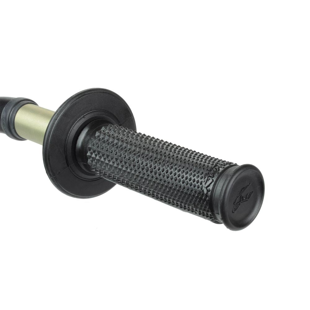 Dual Tapered Mx Grips | Half Waffle | Ultratacky Compound | Black - Grafite Offroad