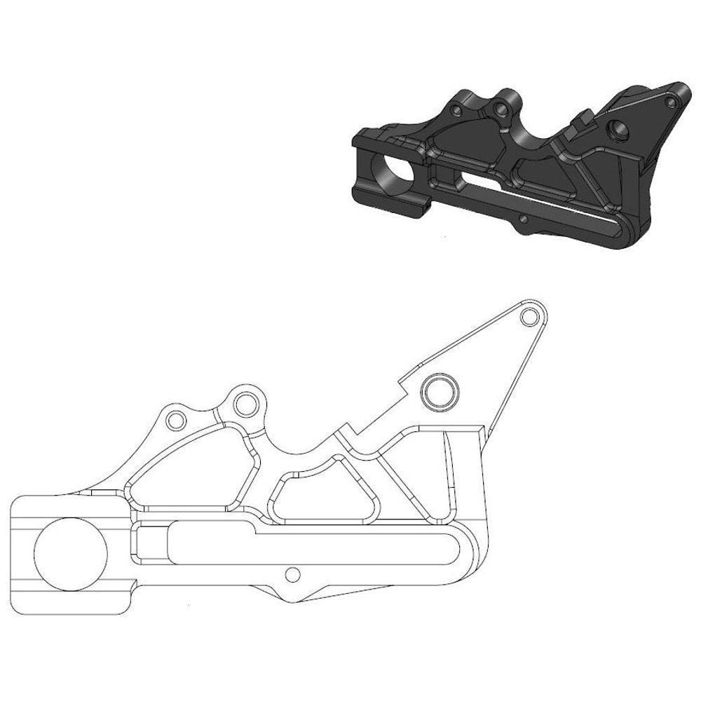 Off-road Brake Caliper Adapter 240 Mm Rotor - Rear - Ktm, Husqvarna Black - Grafite Offroad