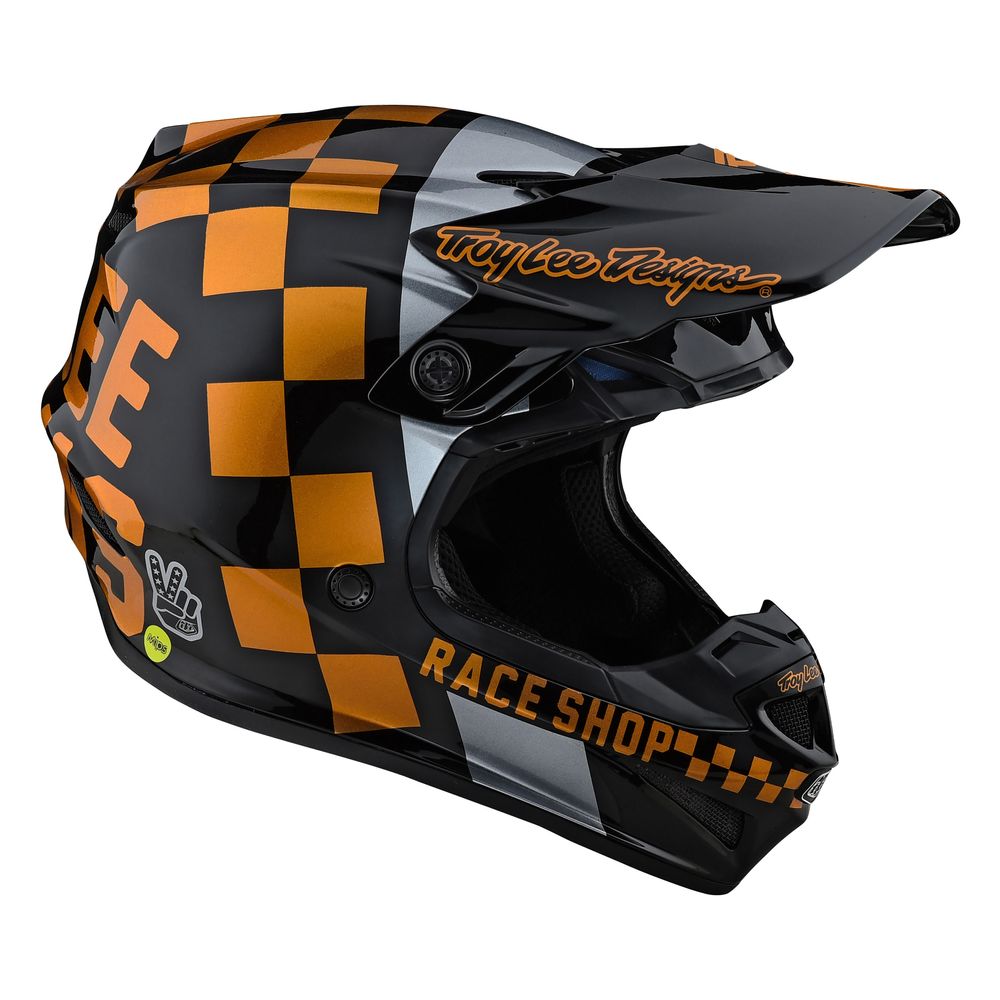 Motorcycle Helmet SE4 POLYACRYLITE CHECKER with MIPS and 16 intake ports for Youngsters