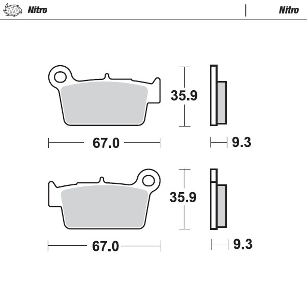 Sinter Brake Pads - Rear - Nitro - Nissin Yamaha, Suzuki, Kawasaki Compatible - Grafite Offroad