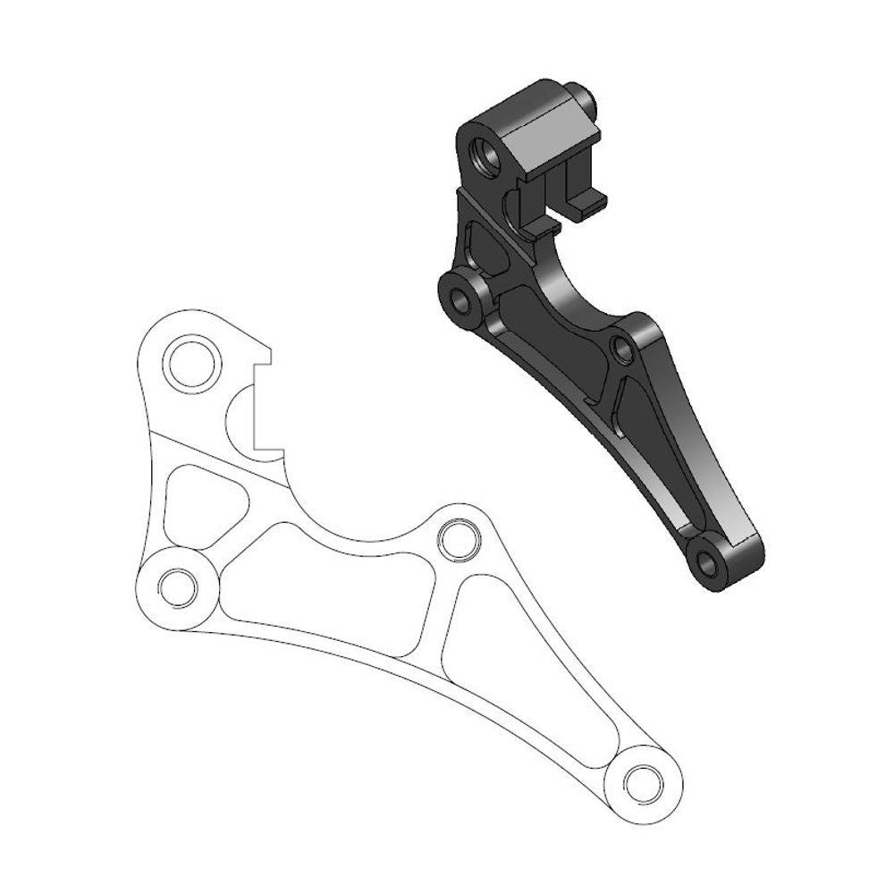 Supermoto Street Brake Caliper Adapter 320mm Rotor - Front - Honda - Grafite Offroad