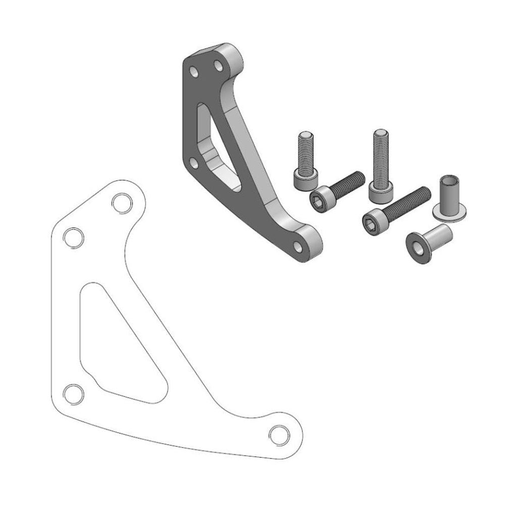 Supermoto Racing Brake Caliper Adapter 320mm Rotor - Front - Husqvarna - Grafite Offroad