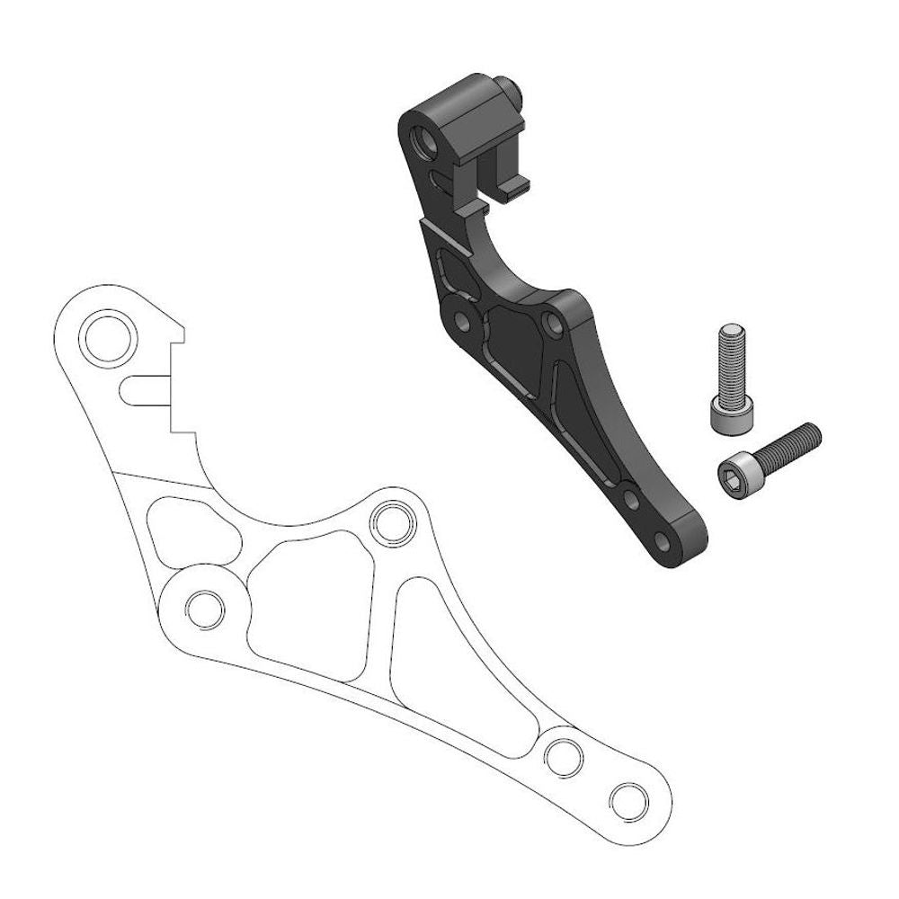 Supermoto Street Brake Caliper Adapter 320mm Rotor - Front -: Ktm, Husqvarna - Grafite Offroad