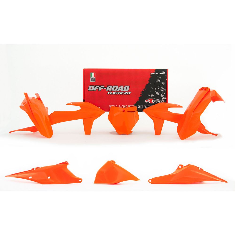 Plastics Kit 6 Pcs with Left Airbox Cover Orange Replica Ktm - Grafite Offroad