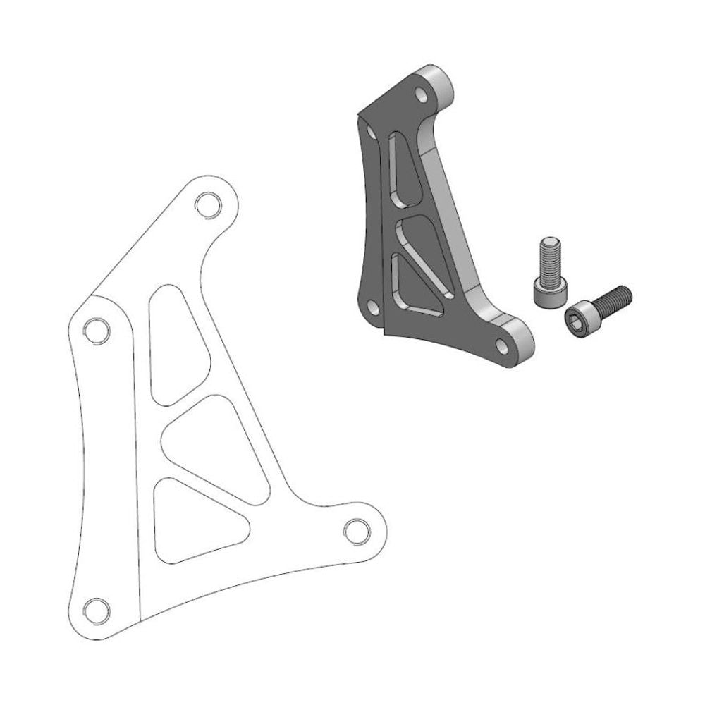 Supermoto Racing Brake Caliper Adapter 320mm Rotor - Front - Honda: Crf150 - Grafite Offroad