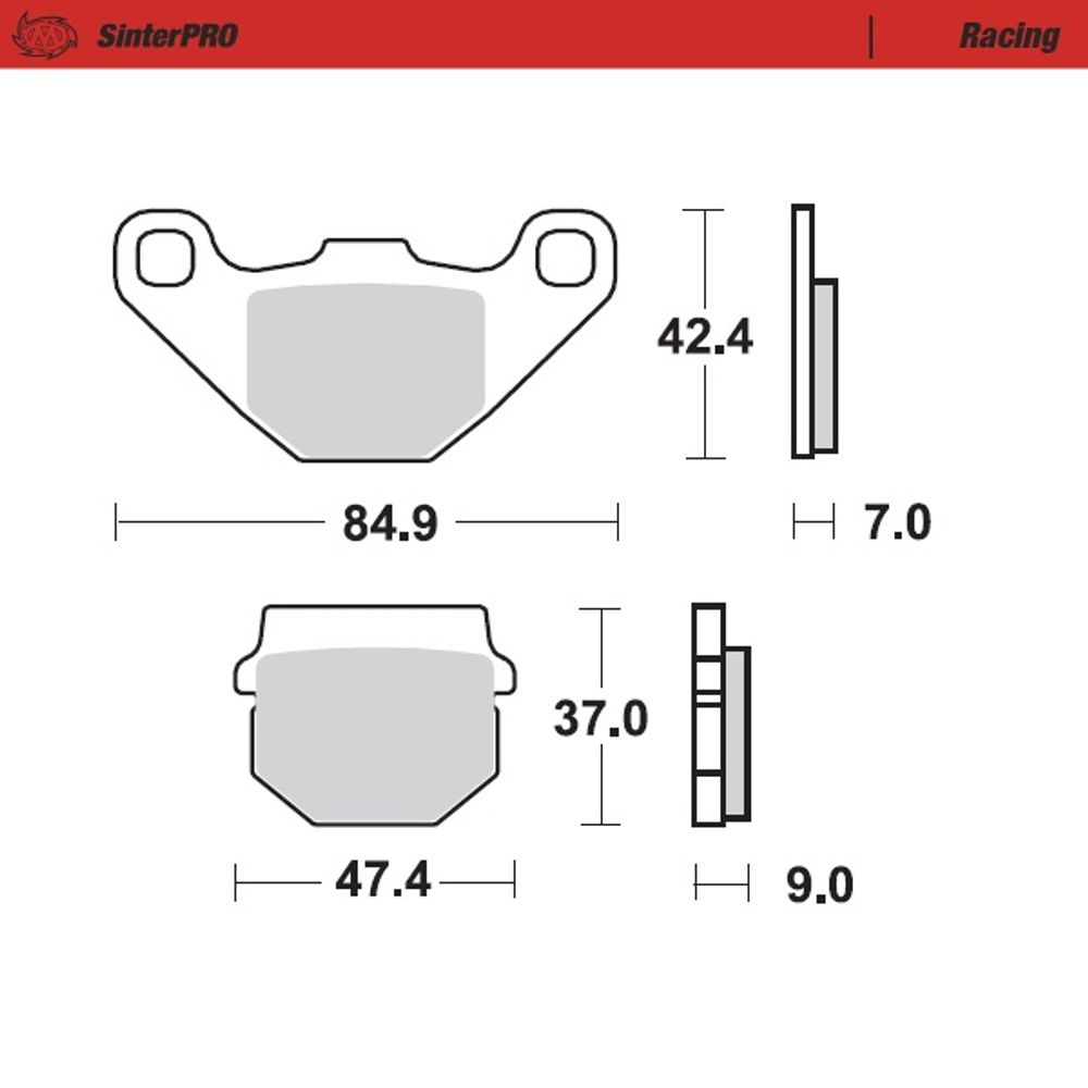 Sinter Brake Pads - Rear - Sinter Pro Racing (ece90) - Rm 80, 85 90-04 - Grafite Offroad