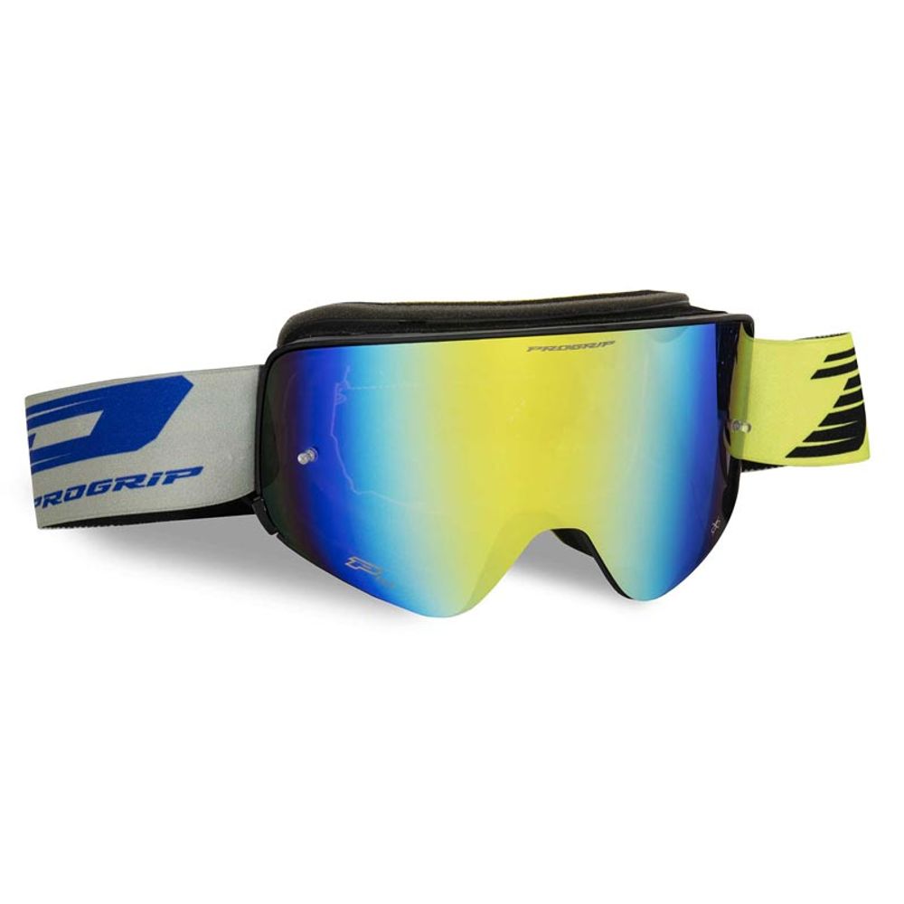 Progrip Goggle 3205 Black Matt - Magnetic Lens - Mirrored Yellow - Grafite Offroad
