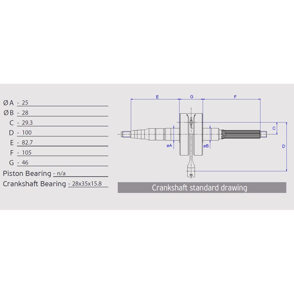 Crankshaft, Pin &Oslash; 12 mm - Grafite Offroad