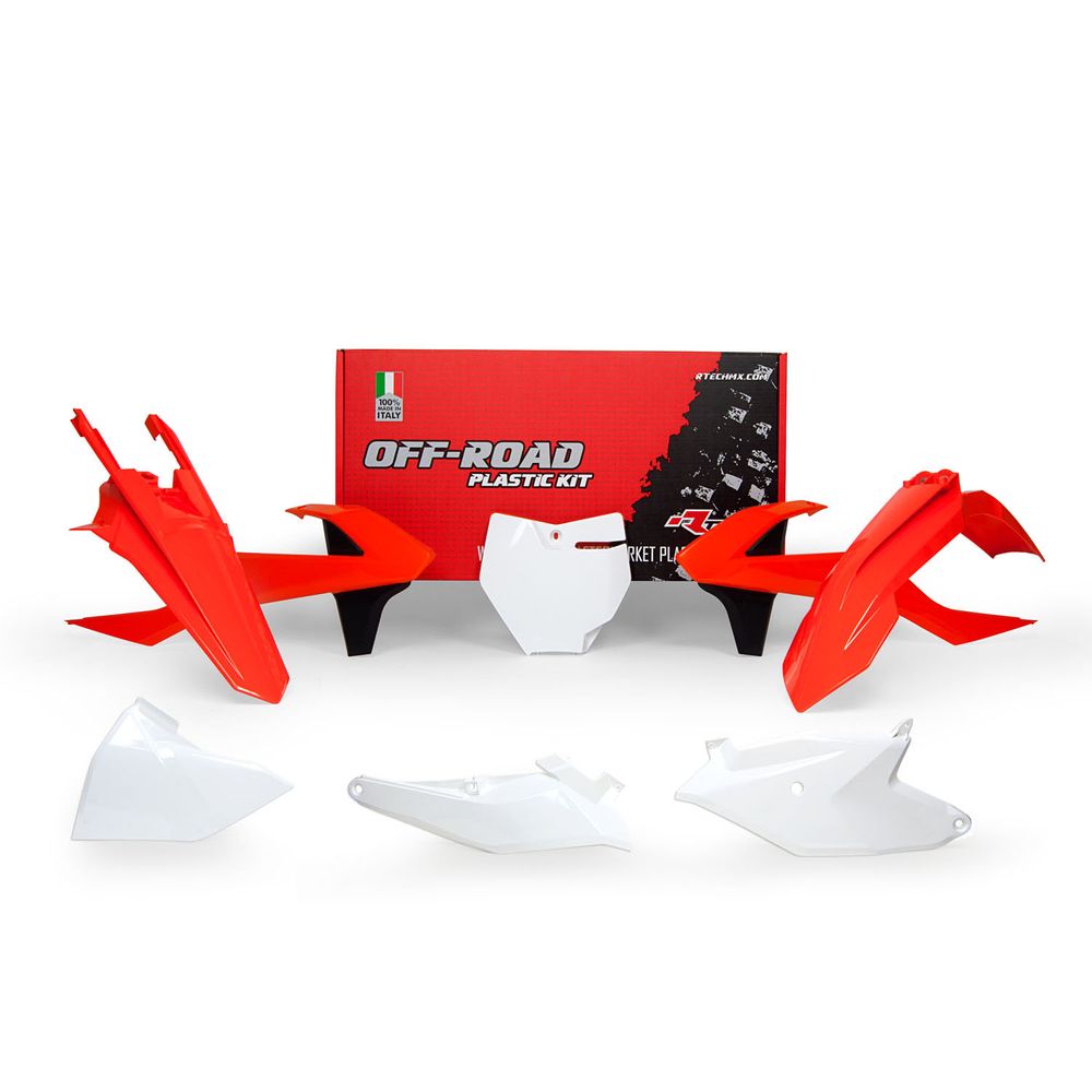Plastics Kit 6 Pcs with Airbox Covers K Orange-white-black Replica Ktm - Grafite Offroad