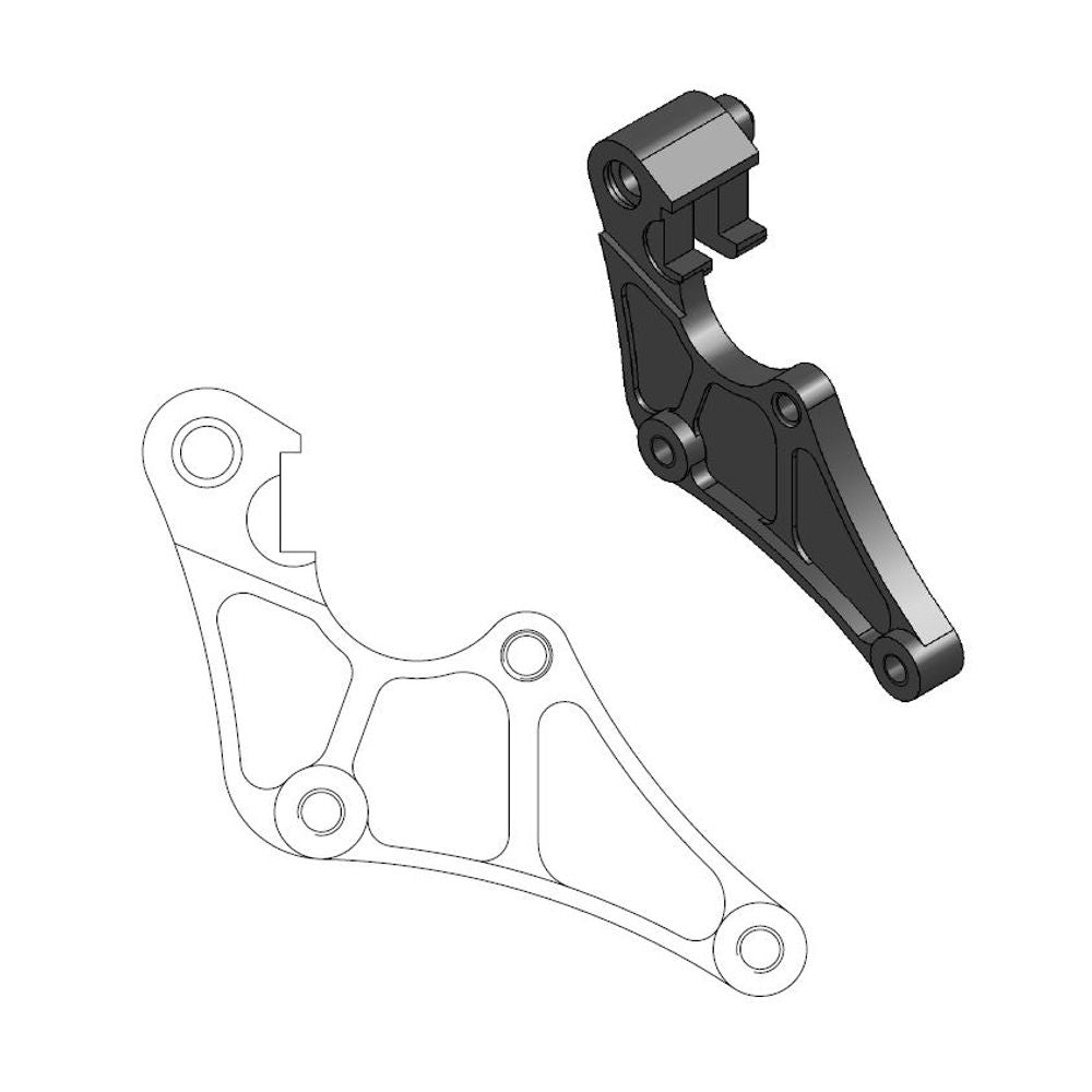Supermoto Street Brake Caliper Adapter 320mm Rotor - Front - Honda - Grafite Offroad