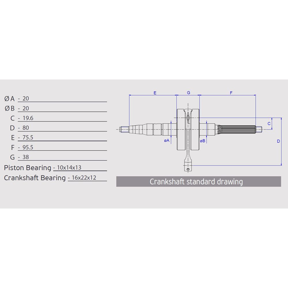 Crankshaft, Pin &Oslash; 10 mm - Grafite Offroad