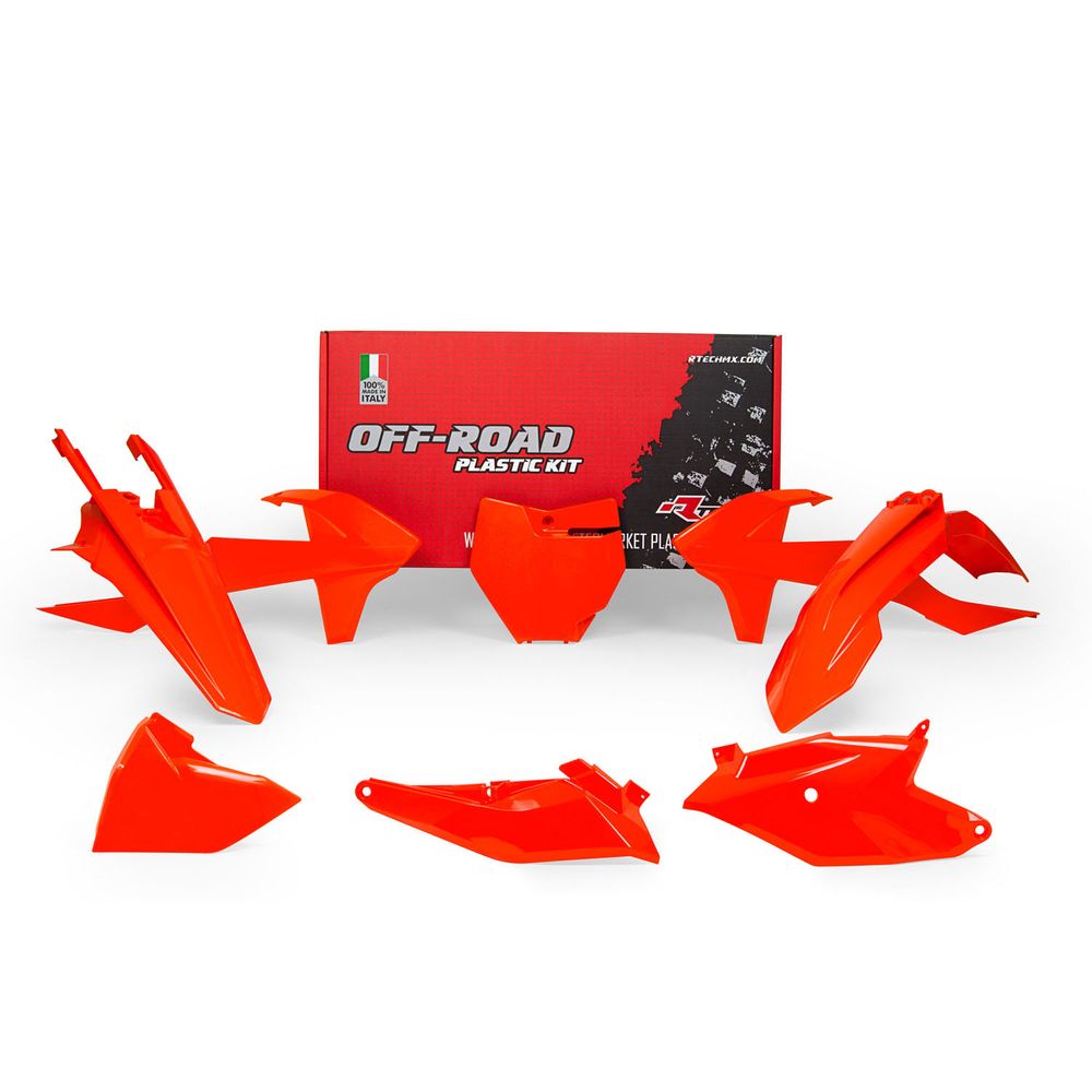 Plastics Kit 6 Pcs with Airbox Covers Neon Orange Replica Ktm - Grafite Offroad