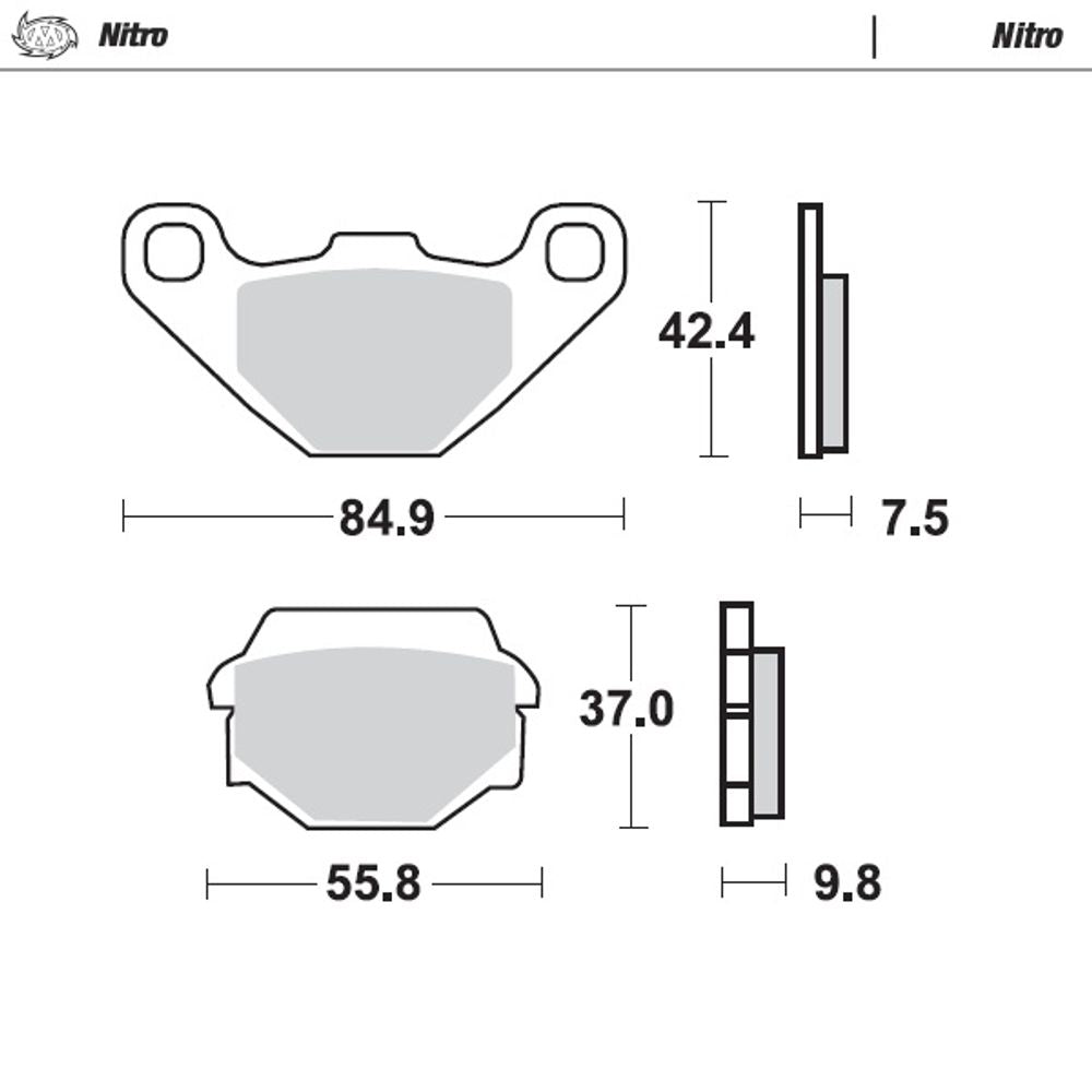Brake Pads Nitro - Rear - Grafite Offroad