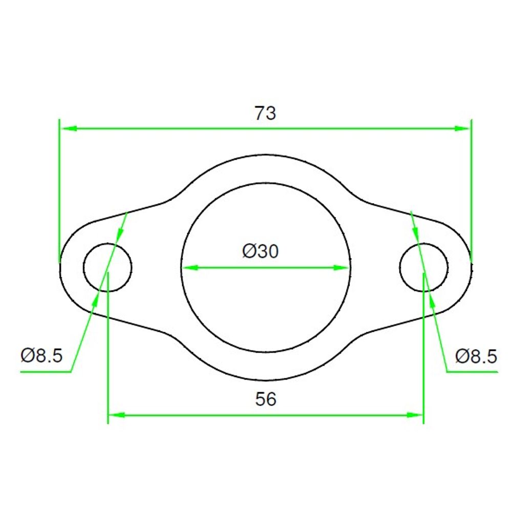 Exhaust Manifold Gasket, Hole Center Distance 56mm Holes D. 8,5mm