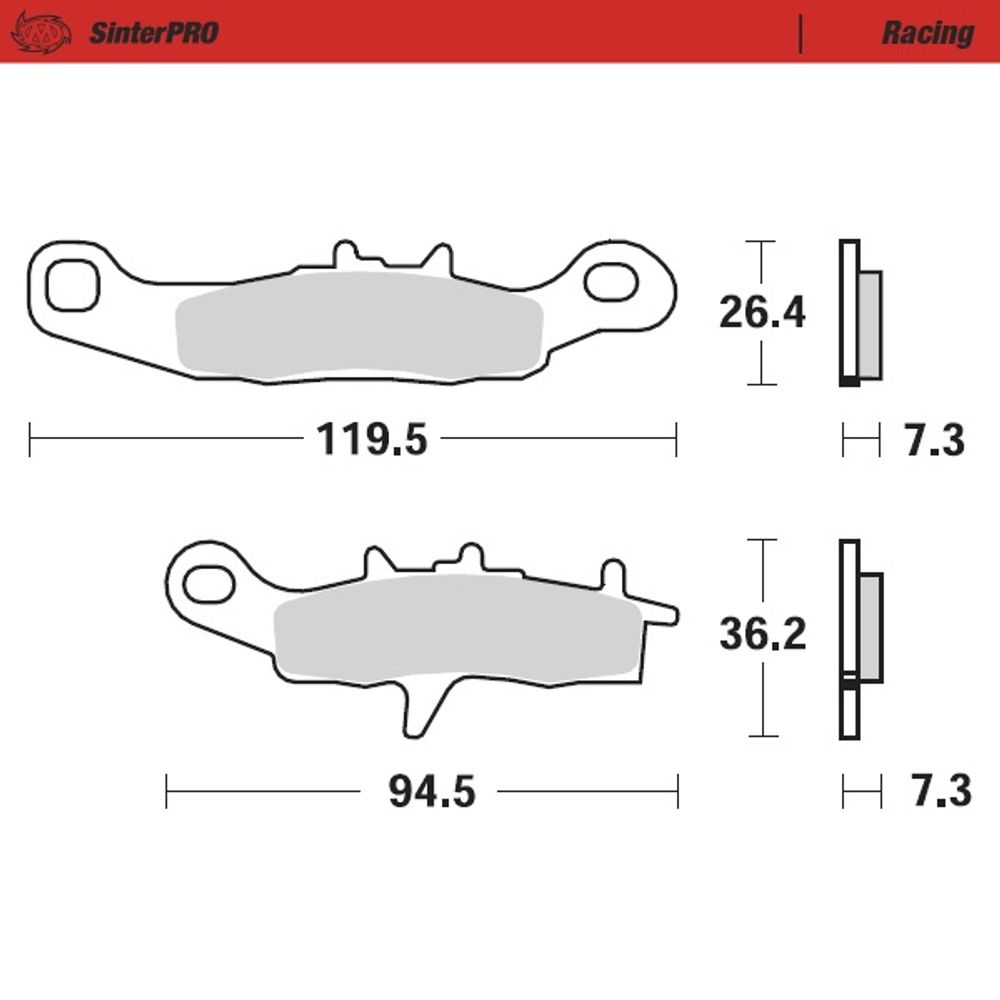 Sinter Brake Pads - Front- Sinter Pro Racing (ece90) - Kx 80,85 97 + Rm 85 05+ - Grafite Offroad