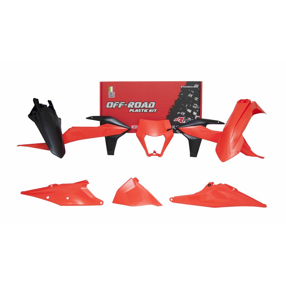 Plastics Kit 6 Pcs with Left Airbox Cover and Orange Headlight Plastic Oem Color My 20 Replica Ktm - Grafite Offroad