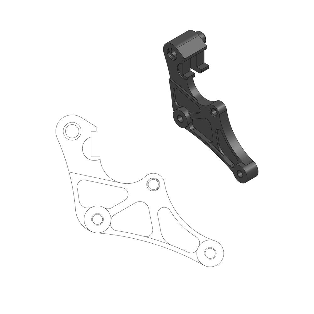 Supermoto Street Brake Caliper Adapter 320mm Rotor - Front - Yamaha Oem Caliper - Grafite Offroad