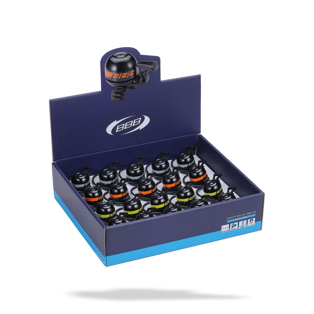 Display Box 20pc with Bike Bells Easyfit | Grey-orange-yel-mage - Grafite Offroad