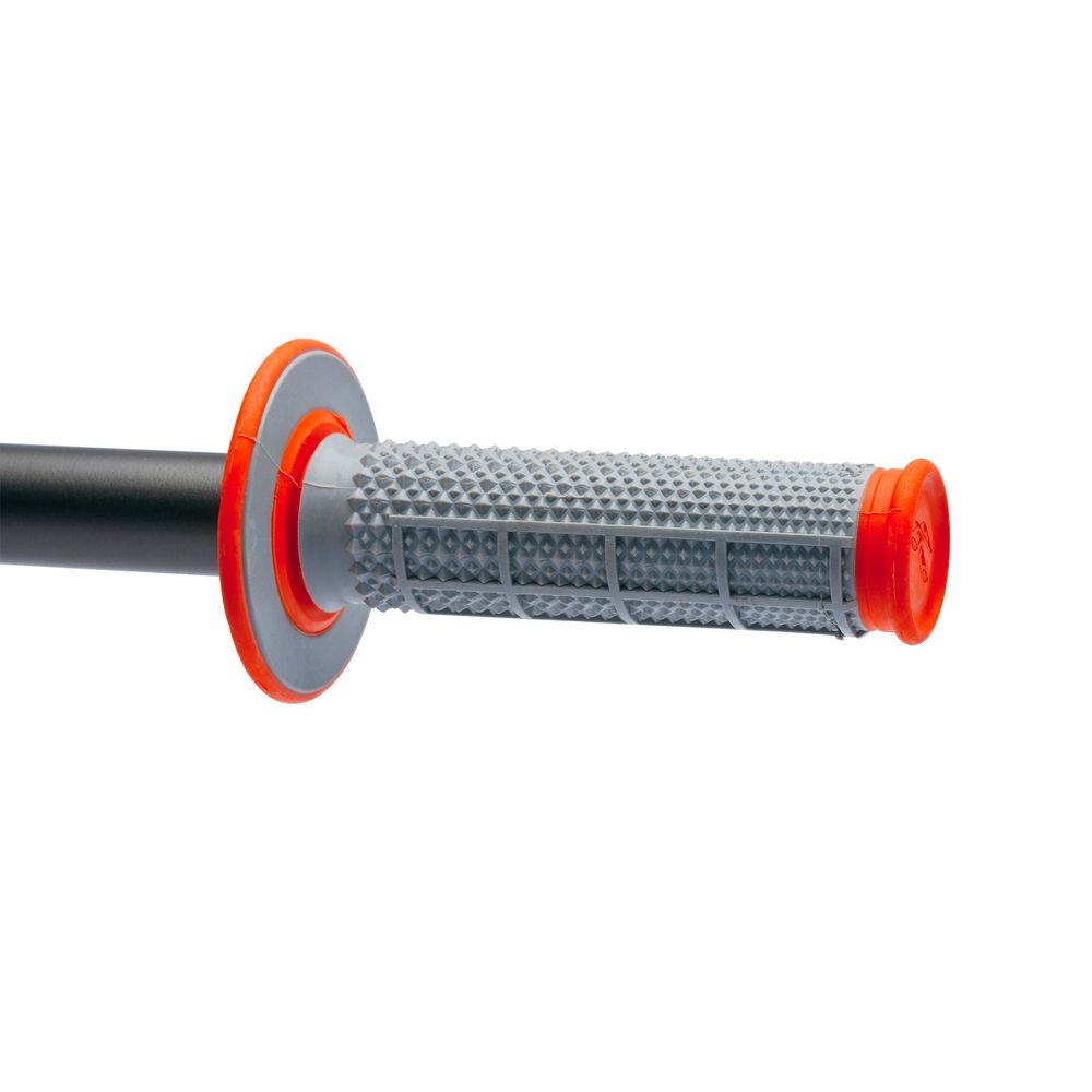 Dual Tapered Mx Grips | Half Waffle | Grey-orange - Grafite Offroad