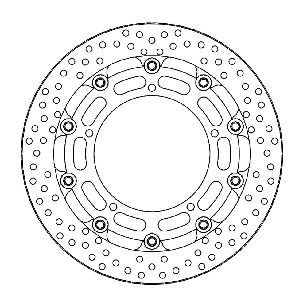 Brake Disc Road Halo Racing - Floating - Front - Yamaha: Fz6, Yzf R6 - Grafite Offroad