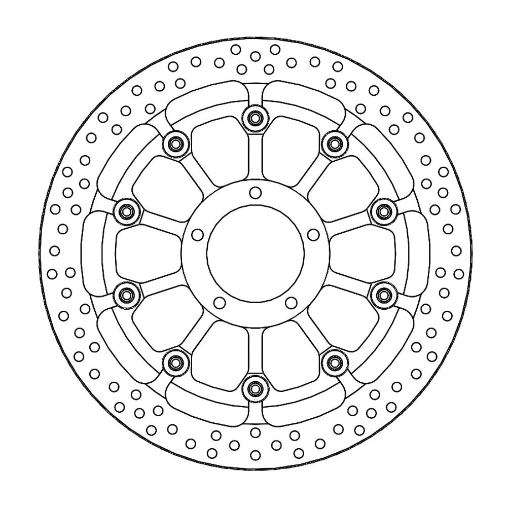 Brake Disc Road Prof. Halo - Floating - Front - Ducati (t-floater 320x6.0x31mm) - Grafite Offroad