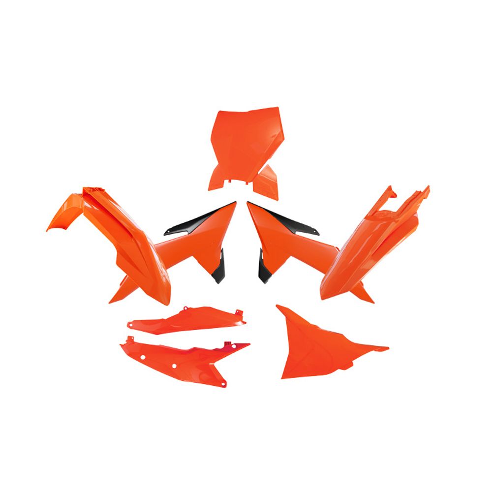 Plastic Kit 6 Pcs with Left Airbox Cover and Side Panels, Shrouds Neon Orange-black