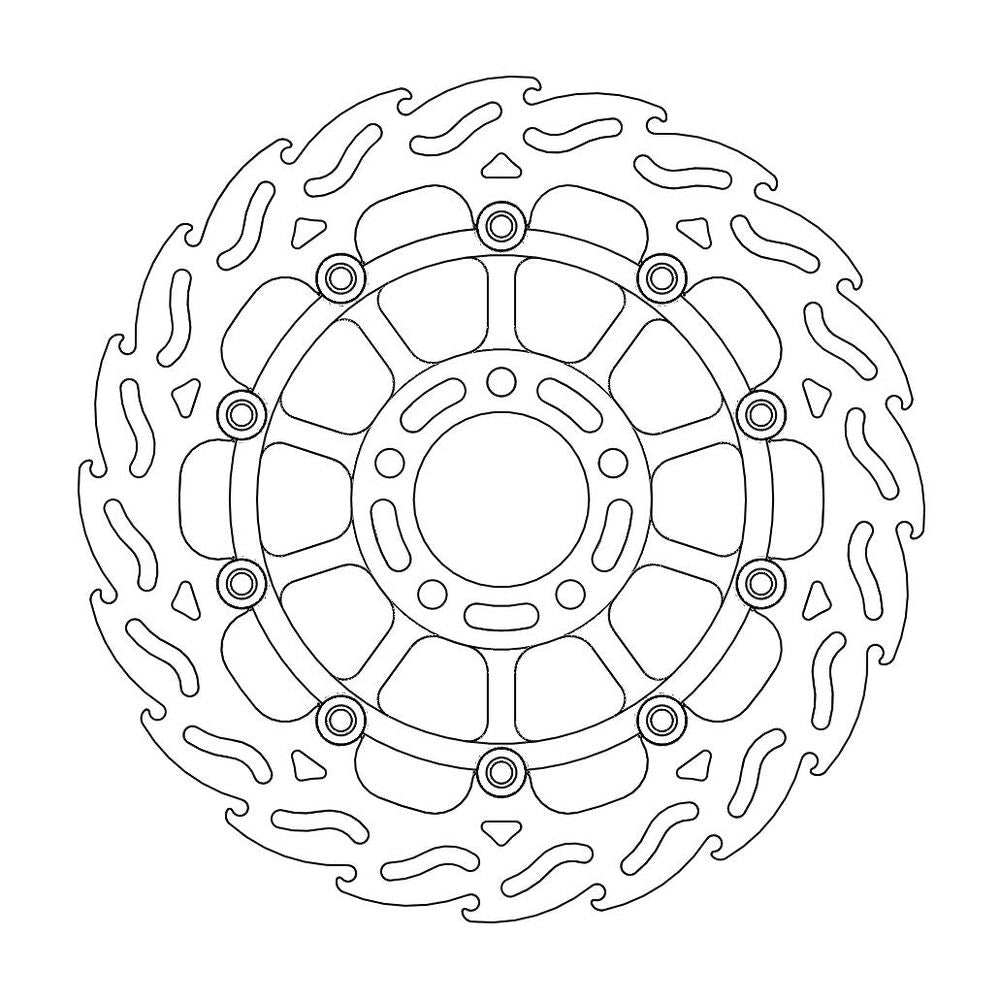 Brake Disc Road Flame - Floating - Front Left - Suzuki: Gs250f Bandit, Gs400f, Gsx400f Bandit, Rf900f, Gs1200f Bandit, Gsx1200 - Grafite Offroad