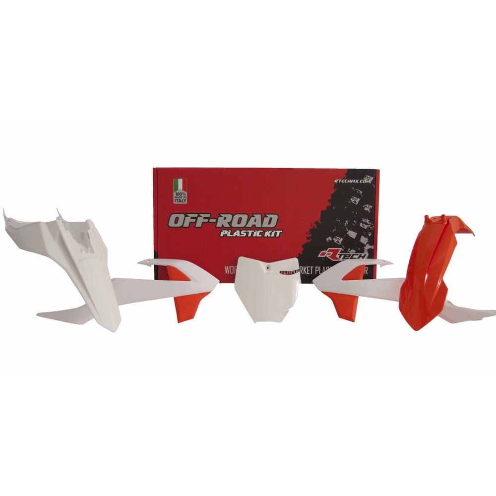 Plastics Kit 4 Pcs K Orange-white Replica Ktm - Grafite Offroad