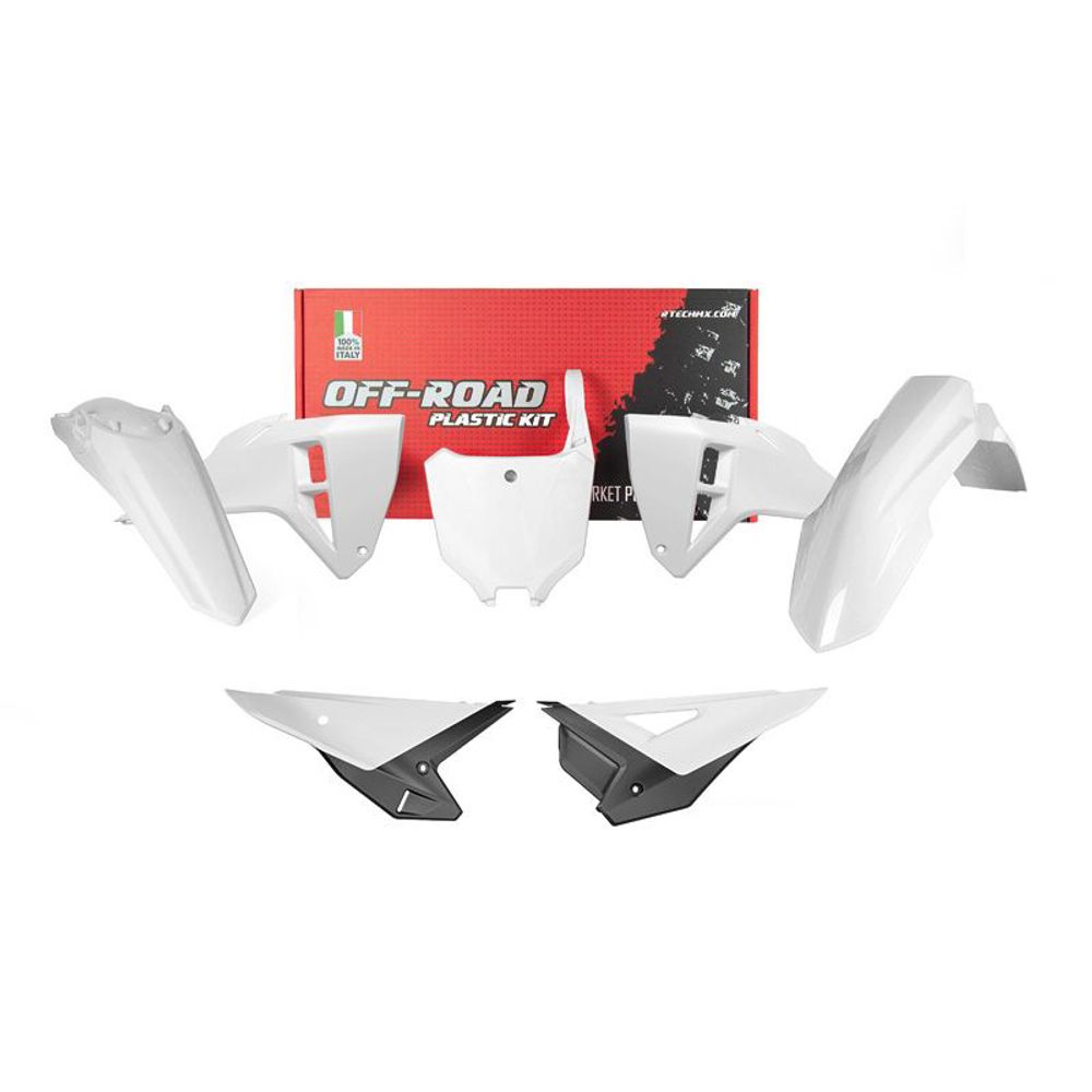 Plastics Kit 5 Pcs Crf White Black Replica Honda 25-.. - Grafite Offroad