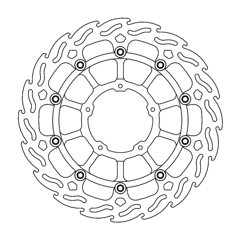 Brake Disc Road Flame - Floating - Front Left - Honda: Cbr1000rr-r Fireblade / Fireblade Sp 2020> - Grafite Offroad