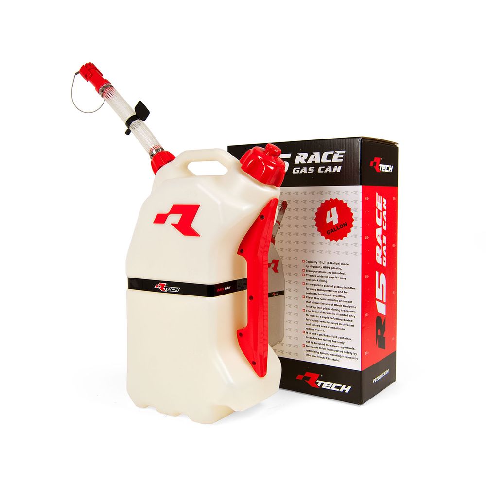 Rtech Gas Can Lt 15 with Flexible Hose Spout Clear/red Universal - Grafite Offroad