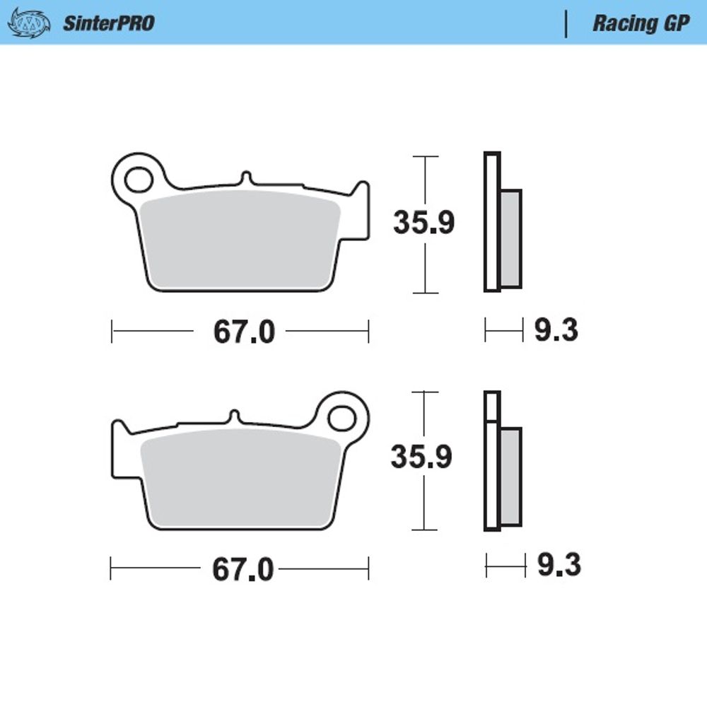 Sinter Brake Pads - Rear - Sinter Pro Racing Gp - Nissin Yamaha, Suzuki, Kawasaki Compatible - Grafite Offroad