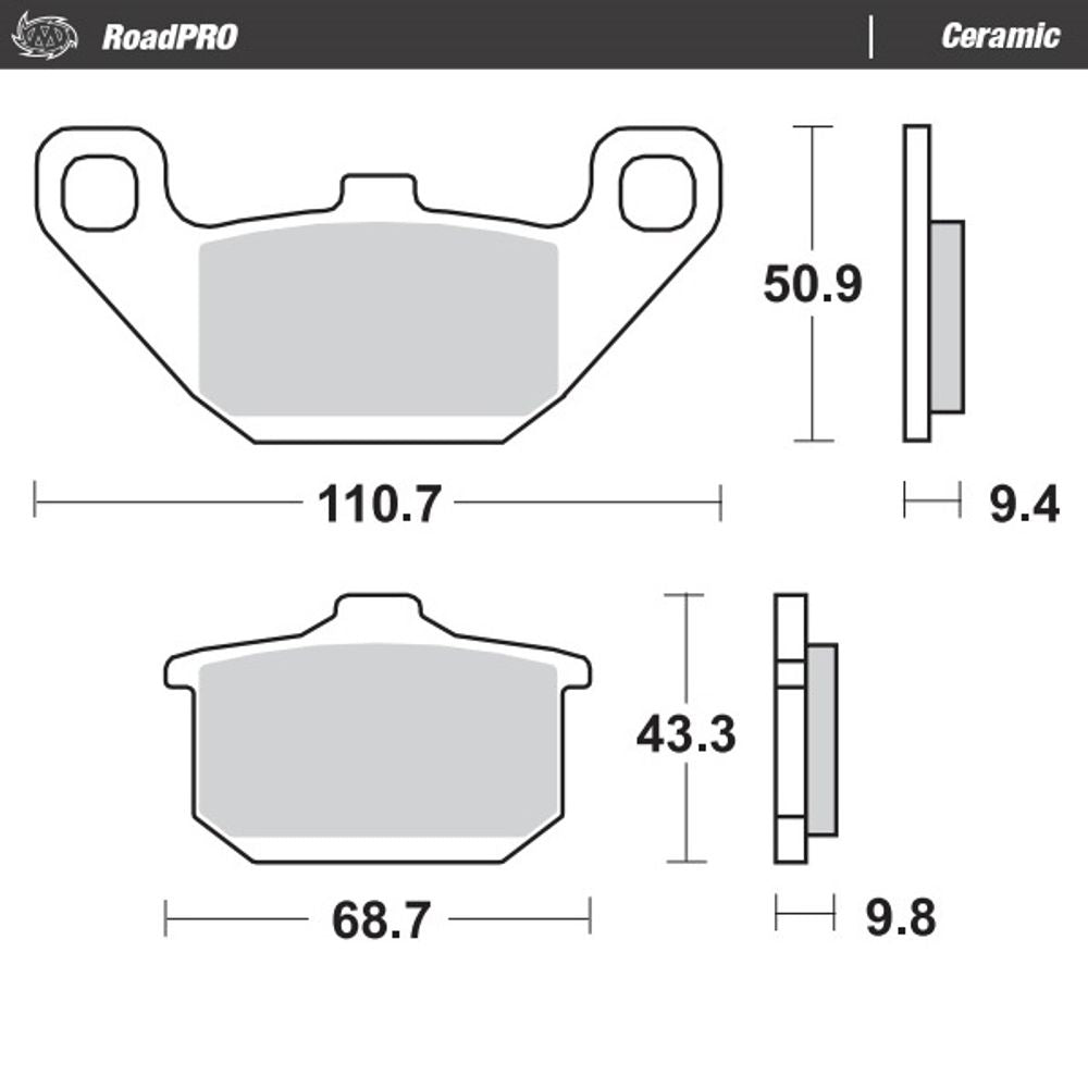 Brake Pads Roadpro Ceramic - Front and Rear - Grafite Offroad