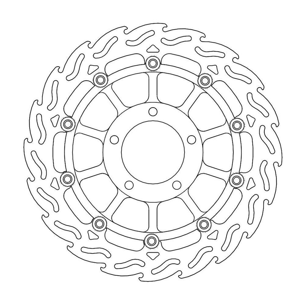 Brake Disc Road Flame - Floating - Front Left - Triumph: T955 Daytona/speed Triple, T1050 Sprint St - Grafite Offroad