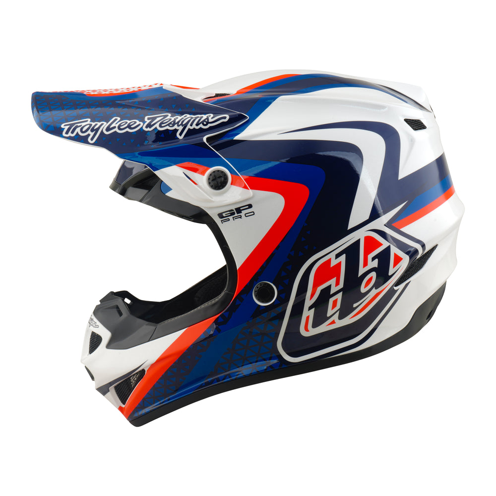 Helmet GP Pro - Slides - White / Blue - S Troy Lee Designs - Grafite Offroad