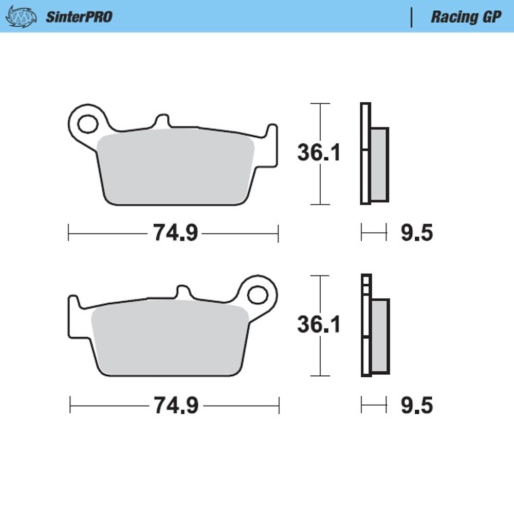 Sinter Brake Pads - Rear - Racing Pro Racing Gp - Nissin Honda Pre `02 Compatible - Grafite Offroad