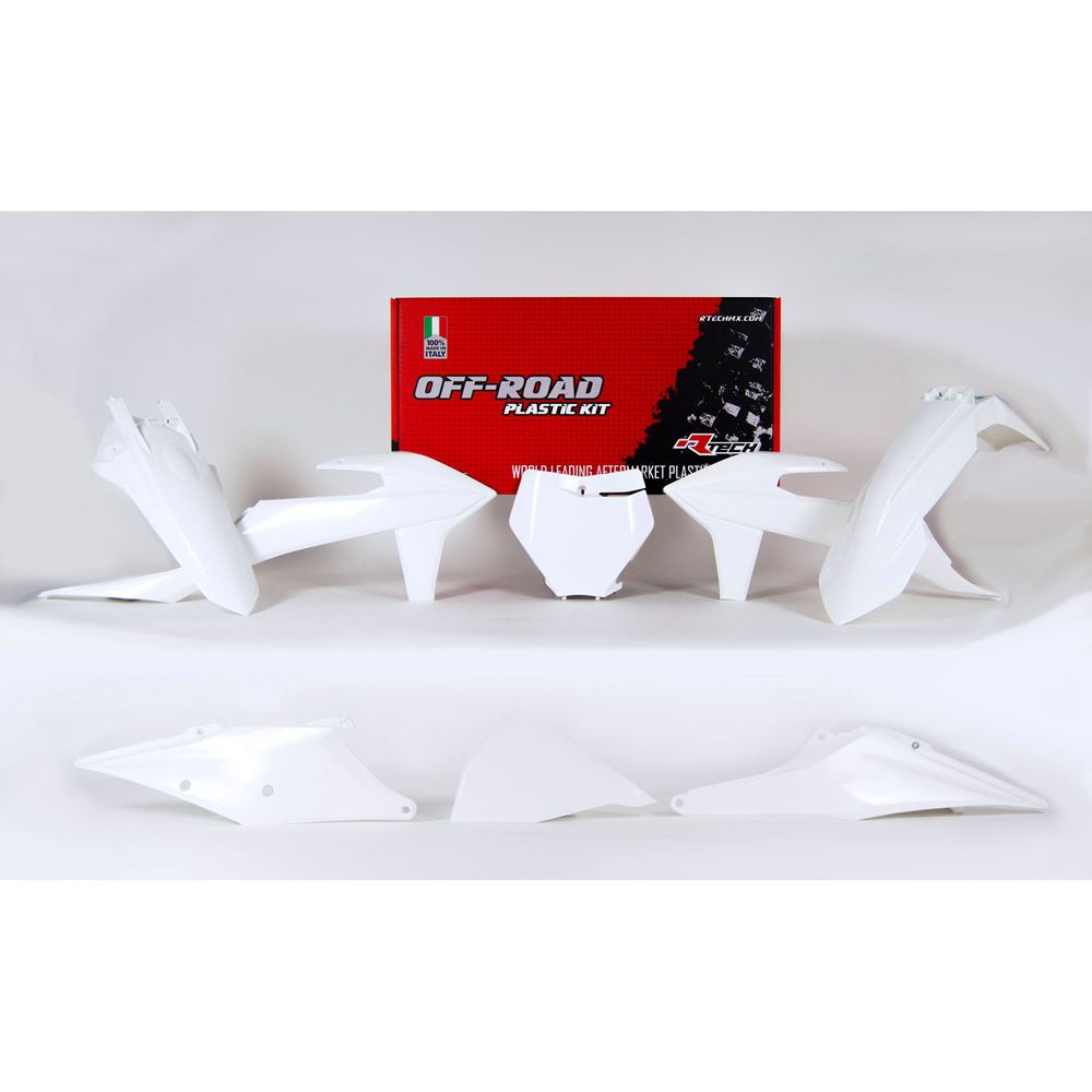 Plastics Kit 6 Pcs with Left Airbox Cover White Replica Ktm - Grafite Offroad
