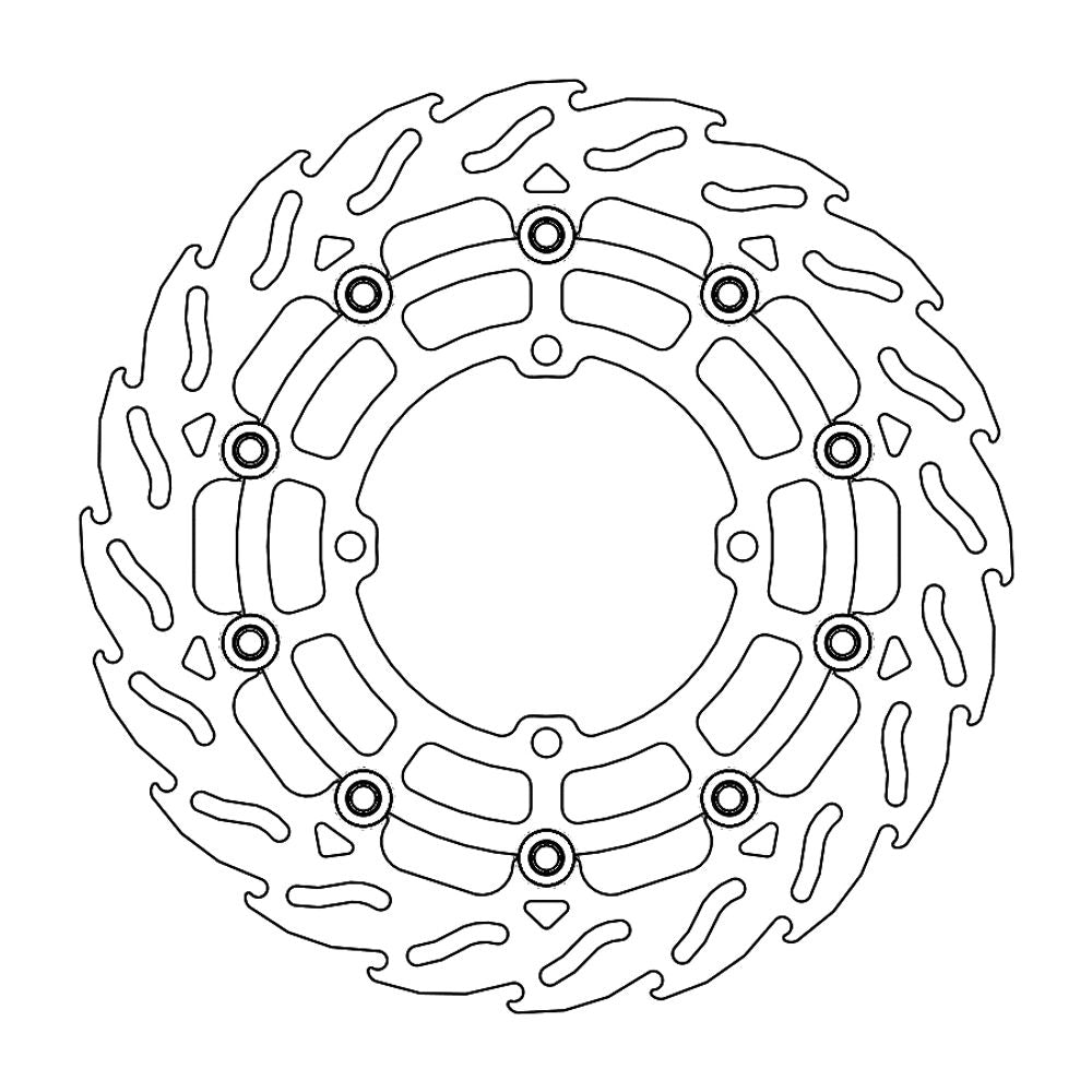 Brake Disc Supermoto Flame Racing - Front - &Oslash;300mm - Kawasaki - Grafite Offroad
