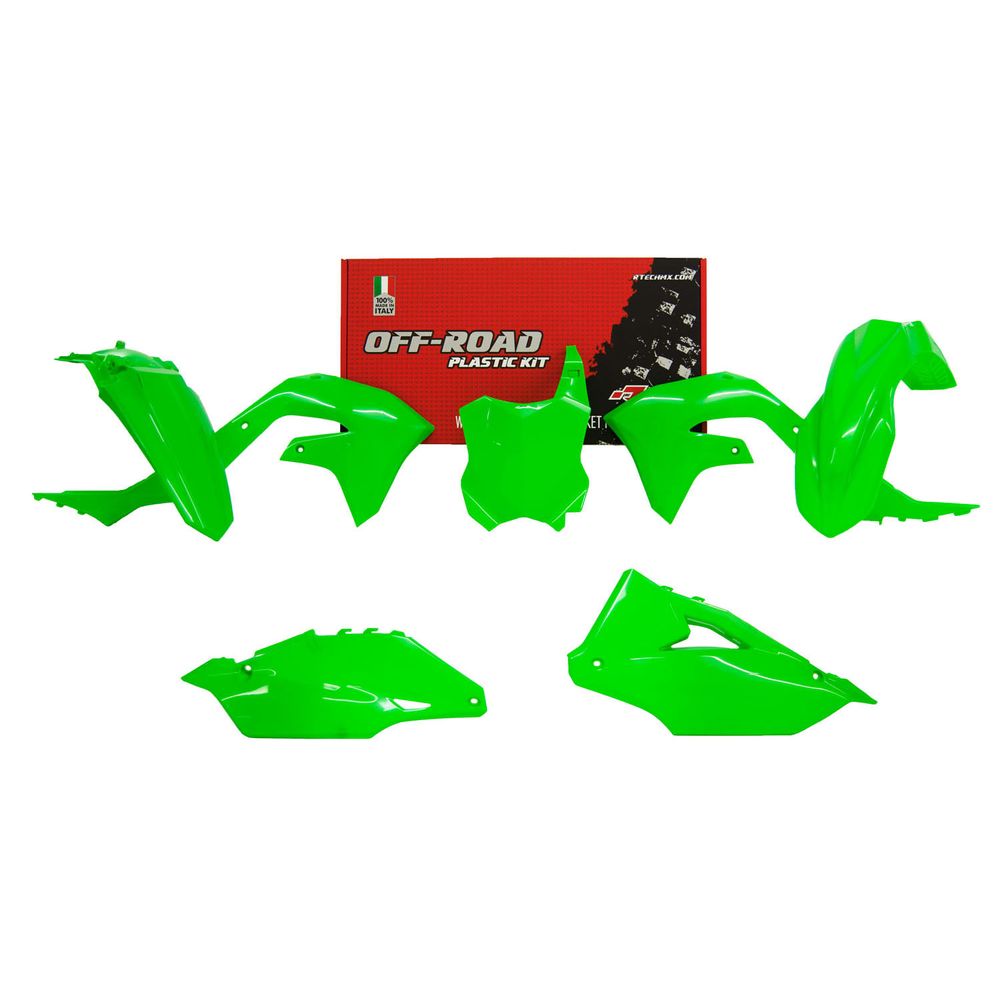 Plastics Kit 5 Pcs Neon Green Replica Kawasaki - Grafite Offroad