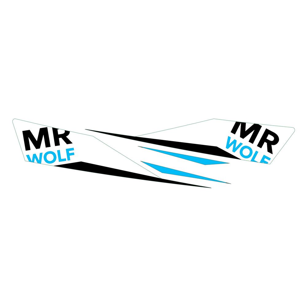 Recchie Stickers (Right+Left) White/Blue - Grafite Offroad