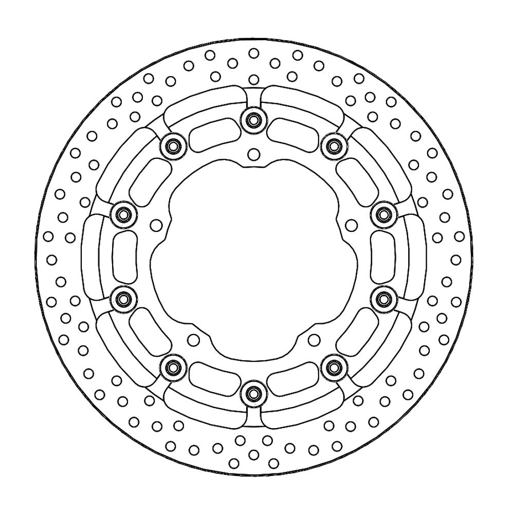 Brake Disc Road Prof. Halo - Floating - Front - Yamaha: R1 (t-floater 320x6.0x31mm) - Grafite Offroad