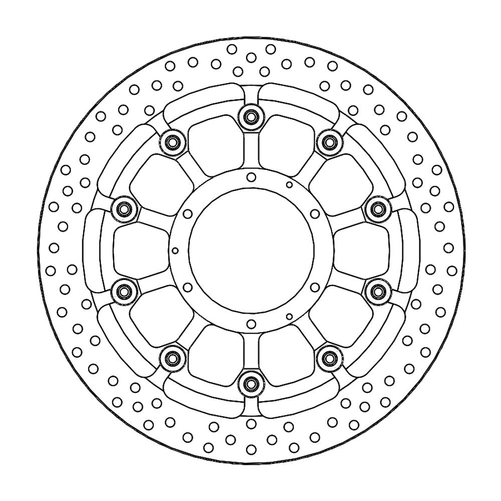 Brake Disc Road Prof. Halo - Floating - Front - Honda: Cbr1000rr 2008-2016(t-floater 320x6.0x34mm) - Grafite Offroad