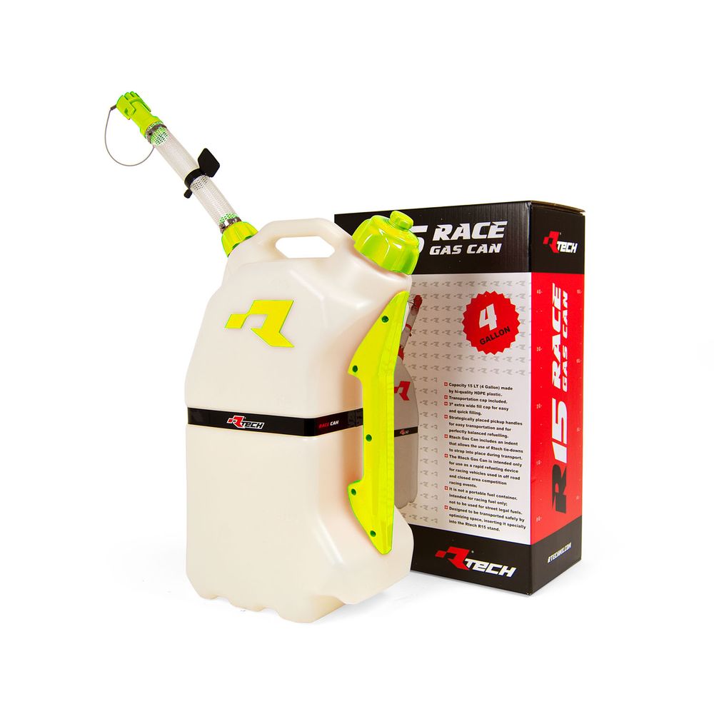Rtech Gas Can Lt 15 with Flexible Hose Spout Clear/yellow Universal - Grafite Offroad