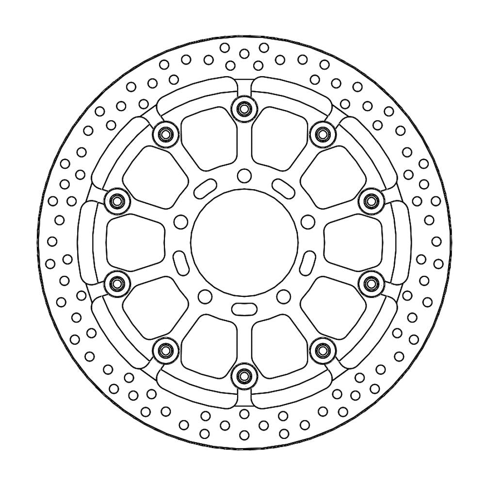Brake Disc Road Prof. Halo - Floating - Front - Kawasaki: Zx6r, Zx10r (t-floater 310x6.0x30mm) - Grafite Offroad