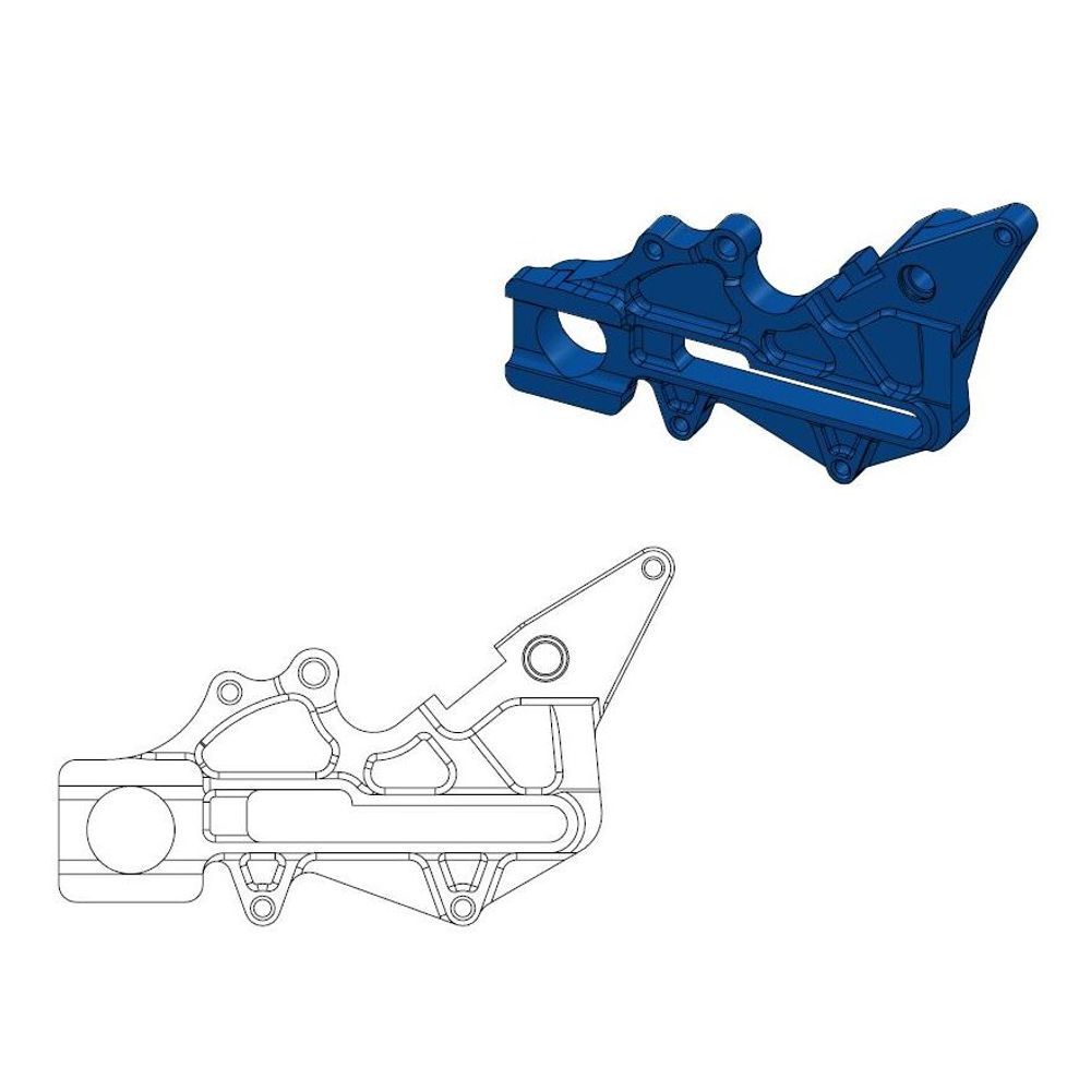 Off-road Brake Caliper Adapter 220mm Rotor - Rear - Husqvarna: Factory Blue - Grafite Offroad