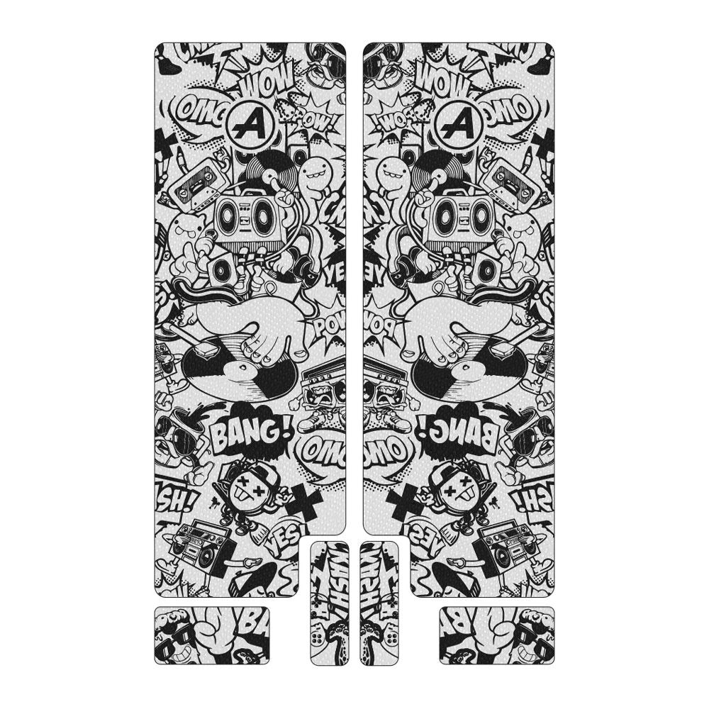 Fork Guards Kit - Comics Texture Black - Grafite Offroad