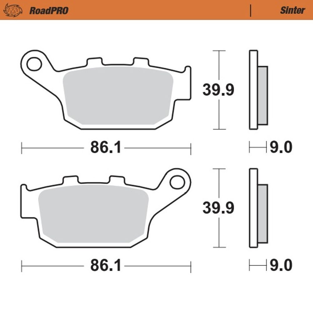 Brake Pads Roadpro Sinter - Rear - Grafite Offroad