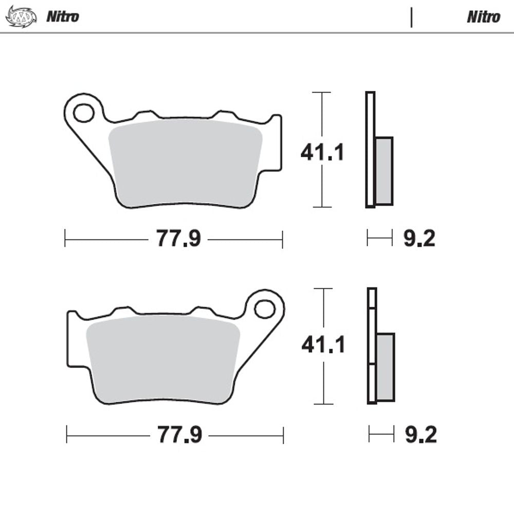 Sinter Brake Pads - Rear - Nitro- Brembo Pre `03 Compatible - Grafite Offroad